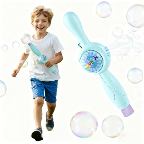 XIAOBAN Smoke Bubble Machine - Elastic Bubble Fog Wand, Kids Magic Bubbles Gun Toy with Fog Effect & Colorful Light, Automatic Soap Blower Outdoor Birthday Christmas Party Gift Games (Blue)