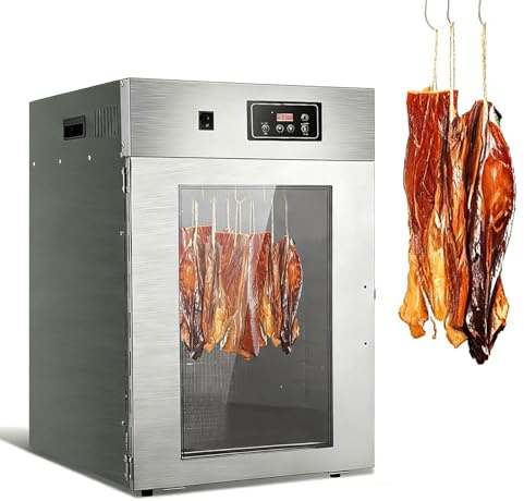 Deshidratador de alimentos de secado uniforme de 360° para cecina, deshidratador de carne profesional de 800 W con temporizador digital y control de temperatura, gran capacidad de 15 kg