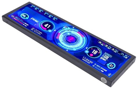 EIMSOAH Schermo LCD IPS da 8,8 Pollici, Monitor Secondario per Computer con Risoluzione 480x1920, luminosità 600cd/m2 per Visualizzazione Temperatura CPU GPU, Custodia per PC