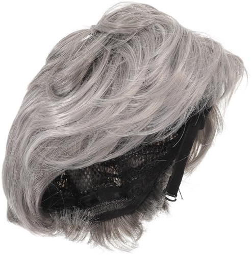 MAGICLULU Stylische Herren Perücke aus Hitzebeständigem Fasermaterial Grau Kurzhaarige Anime Cosplay Perücke für Männer und Jungen kein Verheddern und Haarausfall bei Täglichem Gebrauch