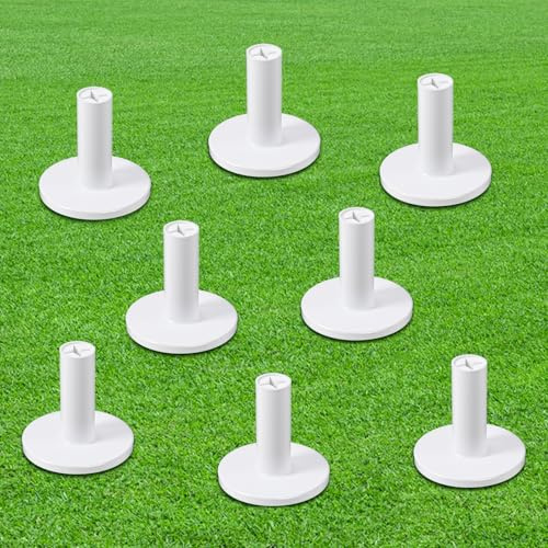 Xinjoduz 8 Stück 38mm Gummi Golf Tees Für Driving Range Matten, Premium Langlebig Winter Tee Golf Weiche Praxis Golfs Tee Mat Mit Fit Indoor Outdoor(Weiß)