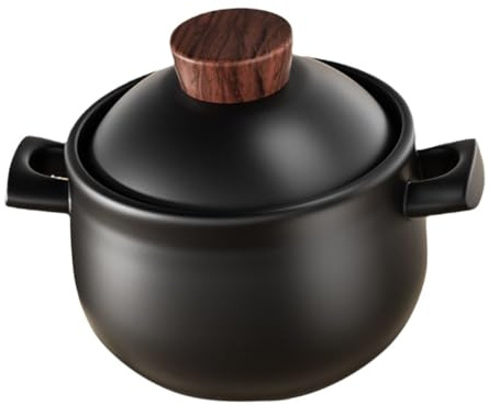 CALLARON Pentola in Ceramica 2,5l con Coperchio per Stufati e Zuppa, Casseruola Domestica Resistente Alte Temperature, Pentola da Cucina con Maniglie Ergonomiche per Uso Familiare