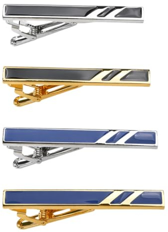Elegant slipsnål set 4-pack slipsklämma | Slipsklämma av koppar med slät yta hög kvalitet hållbar lätt att bära för affärsbröllop formella tillfällen