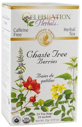 Celebration Herbals Organic Chaste Tree Berries Tea, 24 Bags
