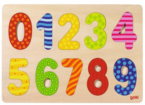 Goki 57574 - Einlegepuzzle - Zahlen 0-9