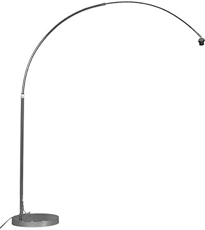 Qazqa - Moderne Bogenlampe chrom verstellbar ohne Schirm I Wohnzimmer - Stahl Rund - LED geeignet E27