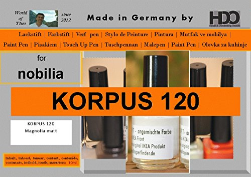 HDO färgpenna lackpenna touch-up-penna för Nobilia Korpus 120 Magnolia matt