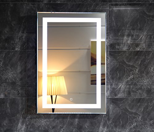 LED-Beleuchtung Badspiegel Lichtspiegel Wandspiegel Badezimmerspiegel Kaltweiß Tageslichtweiß (mit Touch-Schalter 50 x 70 cm)