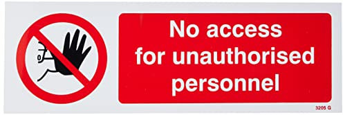 Caledonia Signs 13205G No Access For Unauthorised Personnel Sign, Rigid Plastic, G: 300 mm x 100 mm