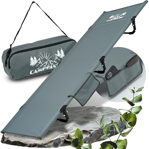 Camptastic Feldbett 191x68x18cm Ultraleicht kompakt 2,3 kg | Campingbett klappbar robust | Tragbare Campingliege für Wandern Outdoor Camping