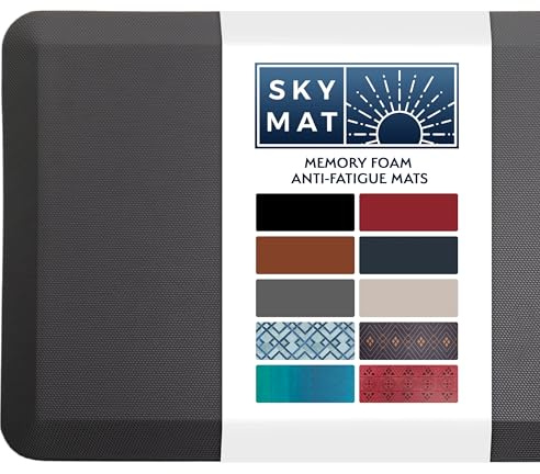 Sky Solutions Anti-Ermüdungs-Bodenmatte, 1,9 cm dick, gepolsterter Küchenteppich, Stehschreibtischmatte – Komfort zu Hause, Büro, Garage – rutschfest, langlebig und schmutzabweisend (50,8 x 81,3 cm,