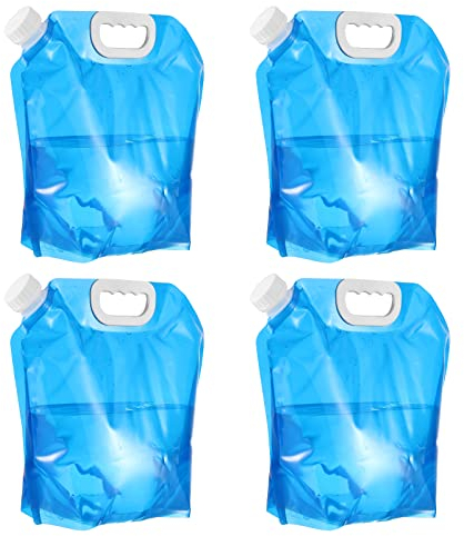 BESPORTBLE Faltkanister Wasserbeutel Trinkwasser Wassertank Faltbare Wassersack für Camping Wandern Reiten 4 STÜCKE 5L