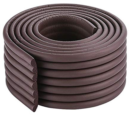SuperglockT 2 Meter Universal Tischkantenschutz 10mm dick Schaumstoff Kinderschutz Kantenschutz Baby Sicherheits Stoßschutz selbstklebend Möbel Beschützer 81mm breit (Braun)