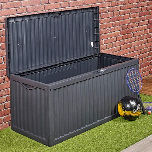 URBNLIVING 350 Litre Outdoor Storage Box Garden Patio Plastic Chest Lid Container Multibox