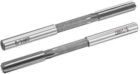 sourcing map 5/16 Chucking Reamer H7 Accuracy High Speed Steel Lathe Machine Reamer 6 Straight Flutes Round Shank Milling Cutter Tool for Bore Machining 2pcs