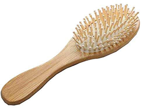 N-K 1 brosse à cheveux douce en bambou naturel antistatique, brosse à cheveux, coussin de massage confortable et pratique.