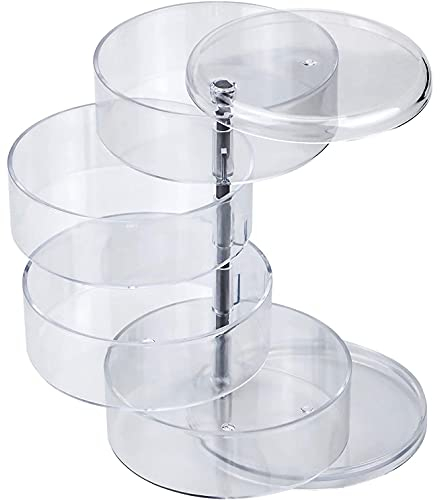 KOMUNJ Runde Form Schmuckkästchen, Tower Kosmetik Organizer, Schmuckkästchen mit Deckel, für Aufbewahrung, Haargummis, Kosmetik, Schmuck