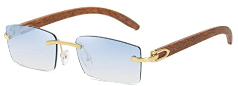 QTZTZ Sonnenbrillen Herren Sonnenbrillen Damen Buffs Sonnenbrillen Brillengestell randlose quadratische Sonnenbrille,EIN