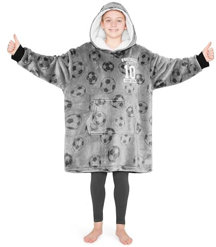 CityComfort Sudadera Niño Divertida - Sudadera Manta para Niños(Gris Football)