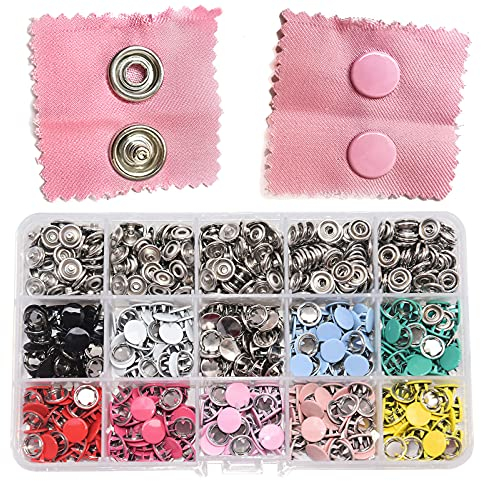 Jersey Druckknöpfe Metall, Druckknopf 150set, Nähzubehör Buttons Knöpfe zum Annähen Jessey Snaps Für ür Baby Kinderbekleidung Sewing