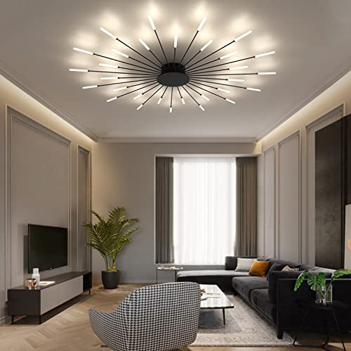 Plafoniera A LED, Plafoniere Con Lampadario A Fuochi D'artificio A Led, Illuminazione A Soffitto Dal Design Moderno, Plafoniera Per Soggiorno,Camera Da Letto,Cucina,Sala Da Pranzo,Appare(Size:30Heads)