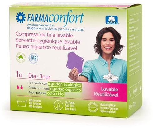 00861 Compresa de Tela Lavable Farmaconfort Día con Alas 1u