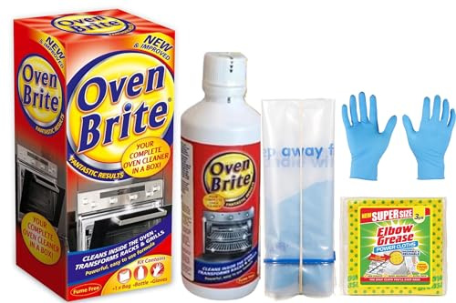 Oven Cleaner- Heavy Duty Oven Cleaning Kit - 500 ml Bottle – Bags for Rack and Gloves Included - Complete Oven Cleaner Set with 1 Pack Power Cleaning Cloth