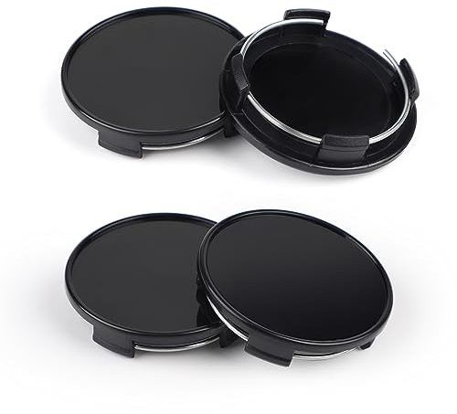 SWAWIS 4 Piezas Tapacubos OD 65mm ID 60mm Tapas de Rueda Universal Tapas Llantas Tapas Centrales para Llantas, Negro