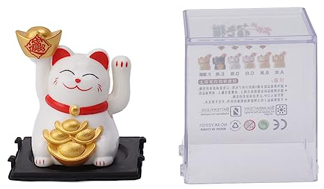 Chat Porte-Bonheur Chinois Agitant Le Bras Chat Porte-Bonheur économie d'énergie de 2 Pouces pour la Maison (Blanc)
