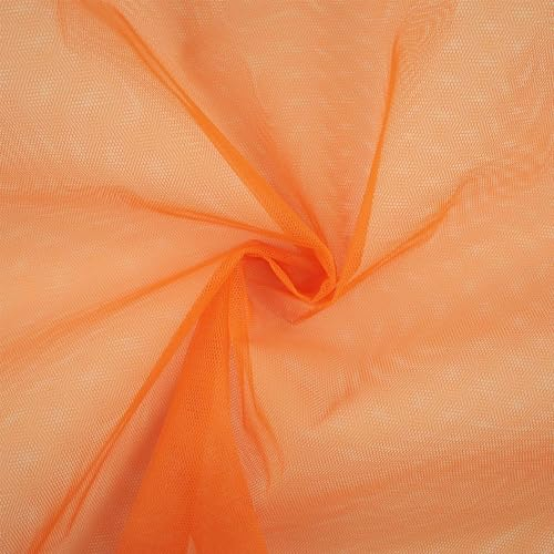 Tüll Stoff, standfest, Tüllstoff als Meterware, Kostümstoff, Dekostoff, uni orange (Länge am Stück ab: 100cm / Breite: 150cm)