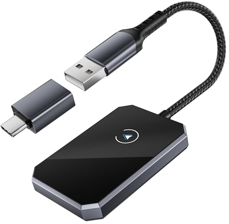 Basesailor Wireless CarPlay Adapter Android Auto Dongle,Car Play Konverter für werkseitig verkabelt auf kabellos für iPhone 16 15,Andriod 11+,2024 Neue Bluetooth Kompatibilität mit Apple iOS 10+