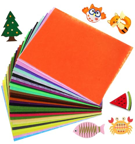 Operitacx 60 Stück Blätter Farbiger Filzstoff Filzstoffquadrate Nähen Basteln Bunte Filztücher Bastelfilzstoff Patchwork Quiltquadrate Patchwork Material Basteln Nähen Quadrate