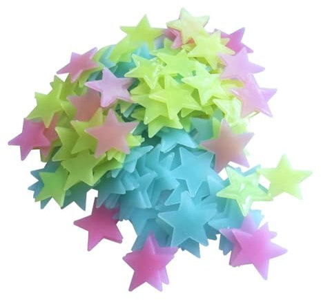 50 Stück im Dunkeln leuchtende 3D-Sterne-Wandaufkleber, leuchtende fluoreszierende Wandaufkleber, Wandbilder, Abziehbilder für Kunst, Schlafzimmer, Zimmerdekoration, C