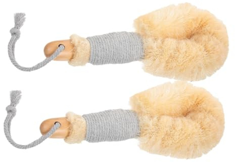 DEARMAMY 2stücke Körperbürste mit Griff aus Natürlichem Sisal für Peeling und Massieren zur Tiefenreinigung Dusche und Täglichen Hautpflege