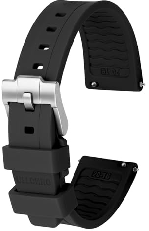 ULLCHRO Uhrenarmband für Smartwatch 22mm Schnellverschluss Kautschuk Band 20mm Sport Ersatz für Herren Weiches Silikon Uhrband