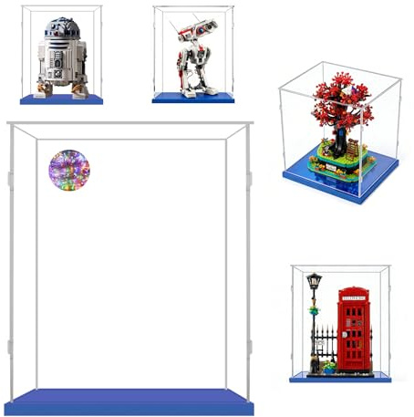 AAABOX 25x25x35 Acrílico Vitrina Figura 1/6 para Lego R2D2 75308 75379 BD-1 75335 Pop Mart 400% Muñeca