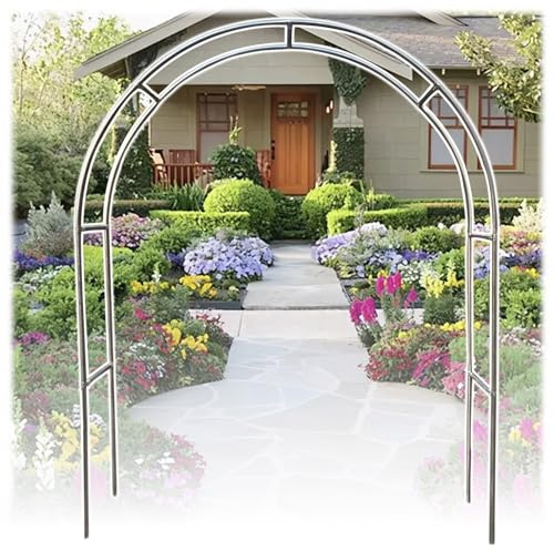 Arche de jardin en métal en acier inoxydable résistant aux intempéries pour décoration de jardin, support de treillis pour plantes grimpantes et fleurs 3,2 x 2,4 m