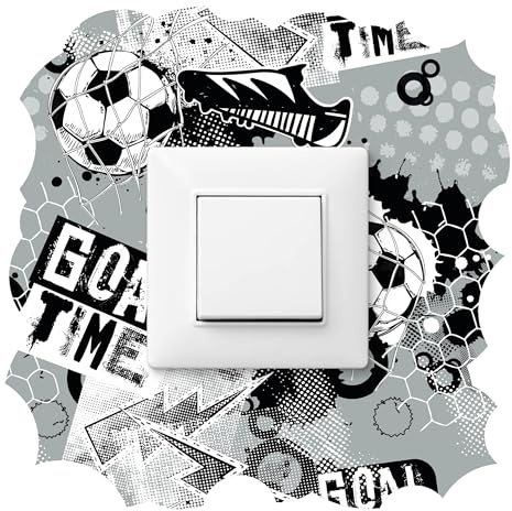 Muralo Wandtattoo Aufkleber Moderner Fußball, UV-beständig - 20x20 cm | Wandsticker, Modernes Design - ideal für Kinderzimmer und Babyzimmer, für Mädchen und Jungen, einfach anzubringen