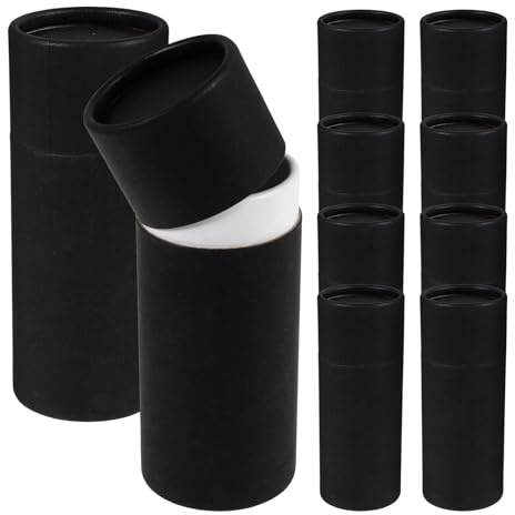 GRIRIW Recipiente para Almacenar Papel en Forma de Cilindro Negro de 30ml, Paquete de 10 Piezas, Práctico Estilo para Cocina o Despensa