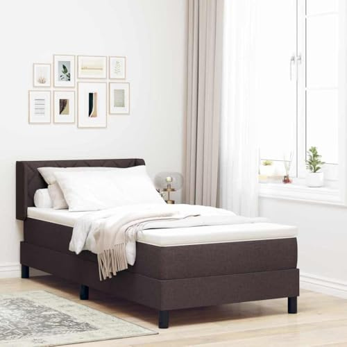 INLIFE Lit boxspring avec Matelas Marron foncé 90 x 200 cm-3341149