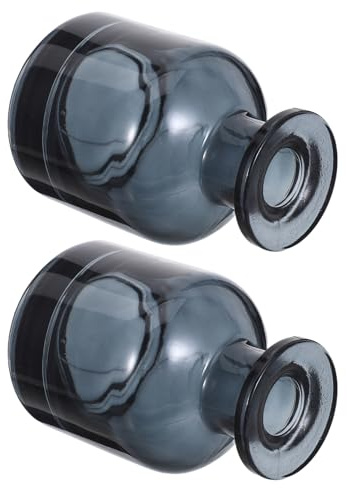VERDANVERSE Botellas Difusoras de Vidrio Vacías 150 Ml, Frascos Redondos Azules, Almacenamiento para Difusores de Aroma, Difusores de Aceites Esenciales, Uso para Decoración del Hogar, Pack