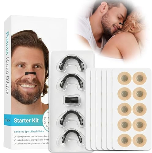30 Pares Tiras Nasales Magnéticas, Tiras Nasales, Anti Ronquidos para Dormir, Tira Nasal Magnética para Respirar Mejor por la Nariz, Kit Iniciación Dilatador Nasal Deportivo y Antironquidos