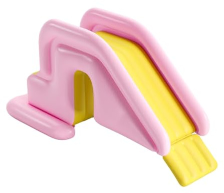 Ysyqkn Aufblasbare Poolrutsche, Kinderkletterrutsche mit Fußpumpe, PVC Beständige Wasserrutsche für Den Garten, ROSA