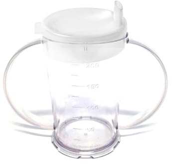 Harfield Clear 2-Handled Beaker & Wide Spout Reusable Virtually Unbreakable Polycarbonate Plastic