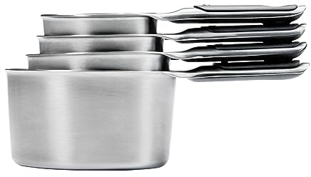 OXO Good Grips Messbecher aus Edelstahl, mit Magnetverschluss, 4 Stück