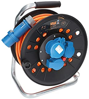 KALLE DAS KABEL CEE-Kabeltrommel H07BQ-F 3G 2,5mm² 25 Meter | EXTREME SIGNAL Camping Wohnmobil Caravan Landstrom Winkelkupplung Tragegriff Outdoor Premium PUR-Kabel robust IP44