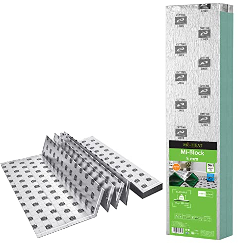 10m² Trittschalldämmung 5mm mit AquaStop, Verlegeunterlage für Parkett & Laminat, Heizfilm-Unterlage optimal für eletrische Fußbodenheizung, hohe Druckfestigkeit