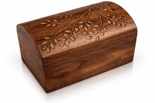 Tolles Geburtstagsgeschenkideen, handgefertigte dekorative hölzerne Schmuckschatulle Schatzkasten Schmuck-Organizer-Andenken-Kasten-Schmuckset-Halter-Sperrkasten-Schirm-Kasten 22x15 cms (Antique)