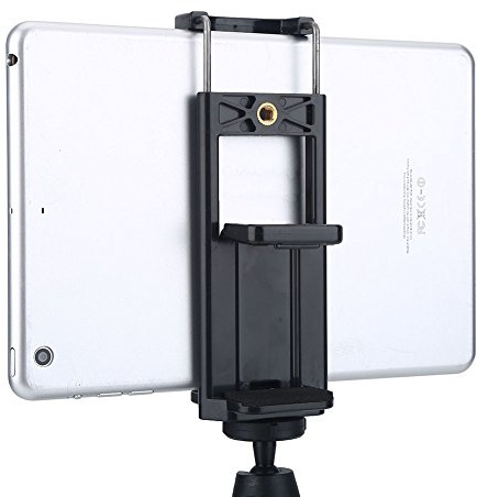 Topiky Universal 2 in 1 Tripod Adapter, Tablet Phone Holder Clip Stand Mount Bracket for Tripod Monopod Selfie Stick