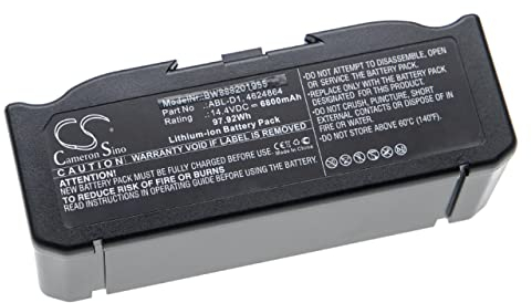 vhbw Akku kompatibel mit iRobot Roomba e619240, e6134, e619840, e6198, e619820, i31502F Saugroboter Schwarz (6800 mAh, 14,4 V, Li-Ion)